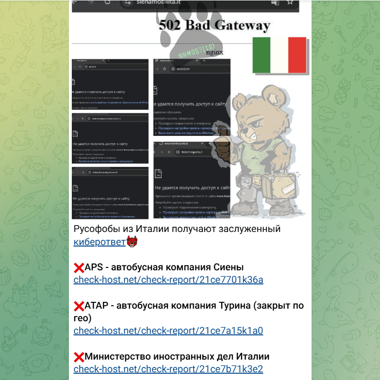 Pro-Russia group NoName targeted the websites of Italian airports