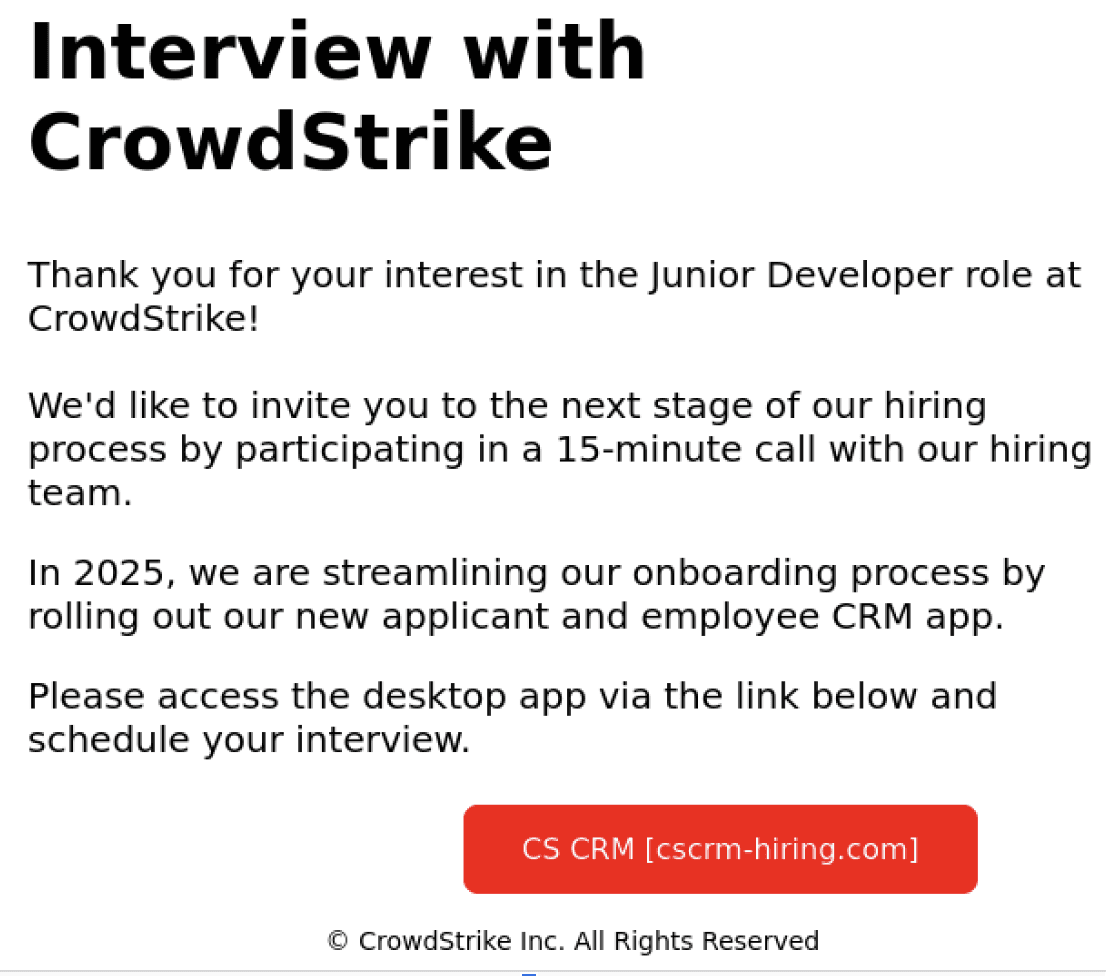 CrowdStrike warns of a phishing campaign cryptominer