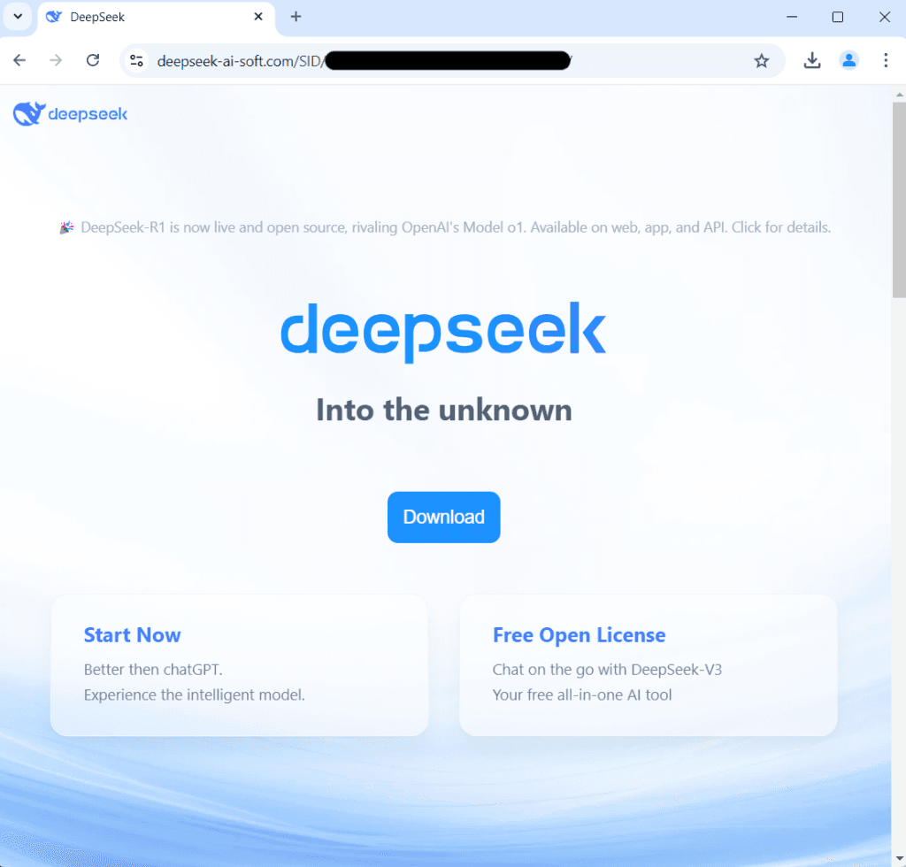 Deepseek fake Google ads