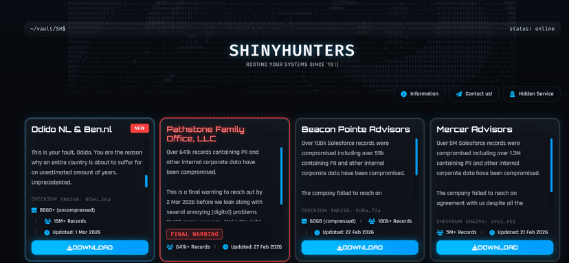 ShinyHunters leaked the full Odido dataset