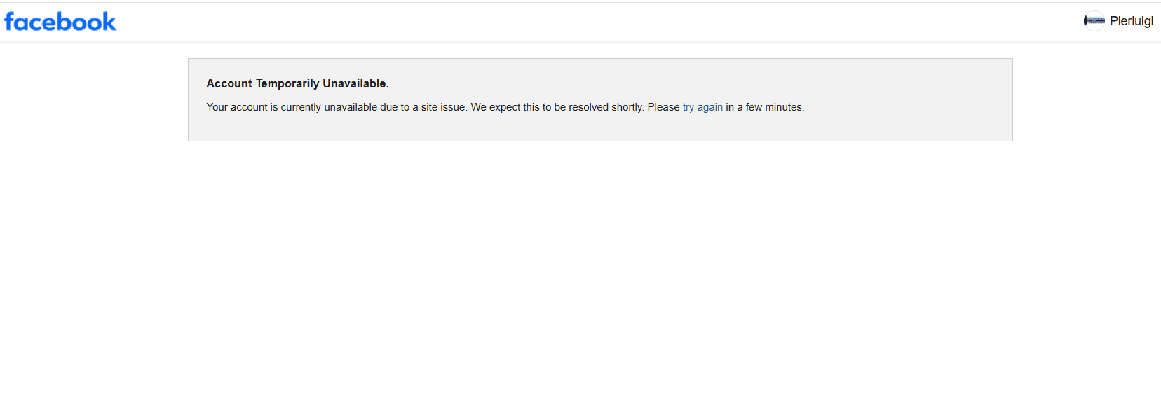 Facebook outage