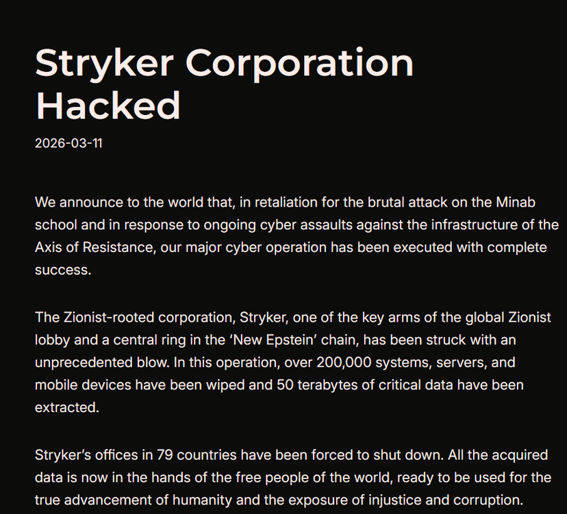 Attack on Stryker’s Microsoft environment wiped employee devices without malware