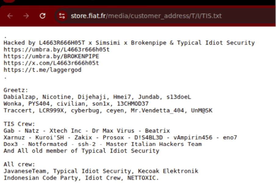 defacement Magento sites
